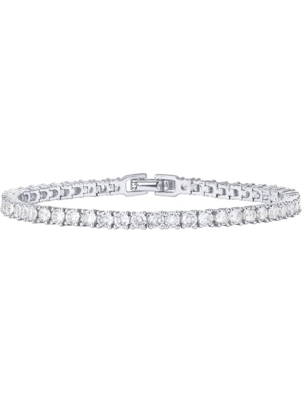 Elegant 14K Gold Plated 3mm Cubic Zirconia Tennis Bracelet for Women - Classic